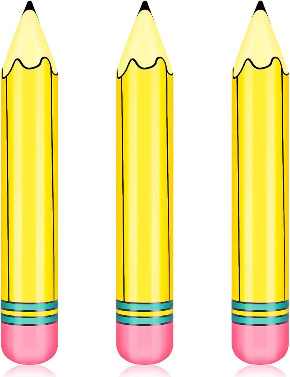 3Pcs 27 Inch Giant Inflatable Pencil Decorations – Back to School Hanging Props | Classroom & Graduation Party Decor for First Day of School, Birthday & Outdoor Events